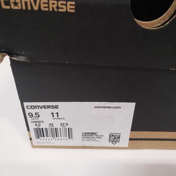 Converse Cons Skidgrip Cvo‎ Ox Charcoal Gray Sneakers - Size 9.5 - Picture 8 of 9